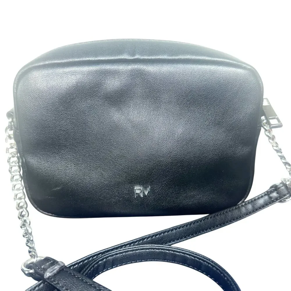 Rebecca Minkoff RM Studded Quilted Faux Leather Crossbody Bag Black Chain Strap